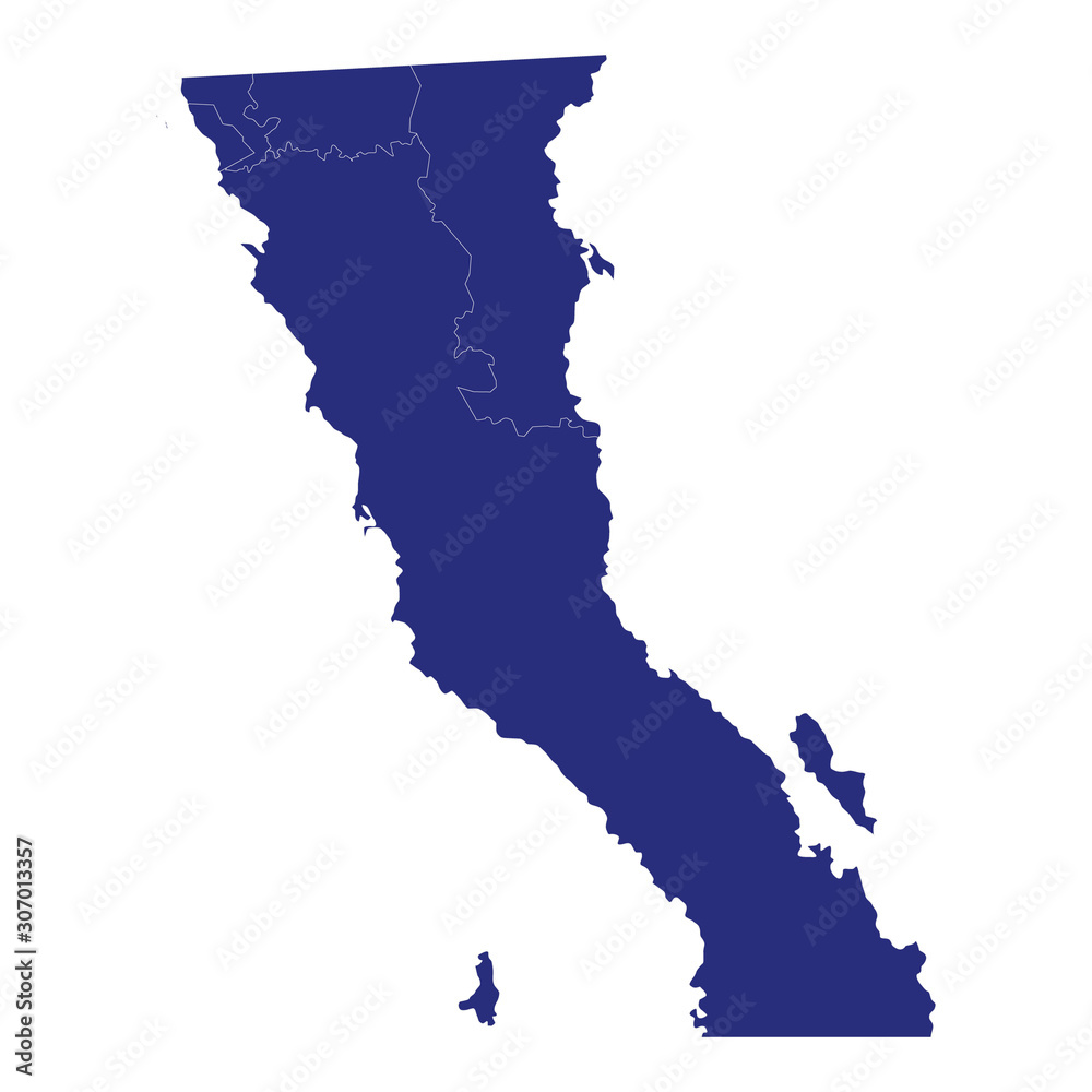 baja california norte High Quality map is a state of Mexico