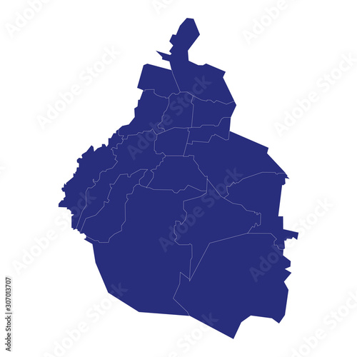mexico city High Quality map is a state of Mexico