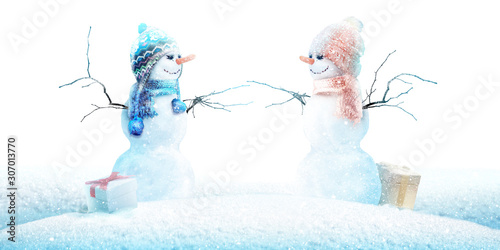 Canvas Print Schneemann - Weihnachtsmotiv