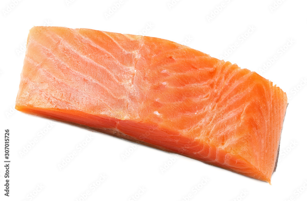 Red fish. Raw salmon fillet isolate on white background Red fish. Raw salmon fillet isolate on white background