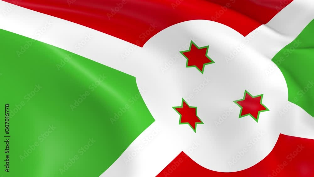 Photo realistic slow motion 4KHD flag of the Burundi waving in the wind. Seamless loop animation with highly detailed fabric texture in 4K resolution. Photo realistic slow motion 4KHD flag of the Burundi waving in the wind. Seamless loop animation with highly detailed fabric texture in 4K resolution.