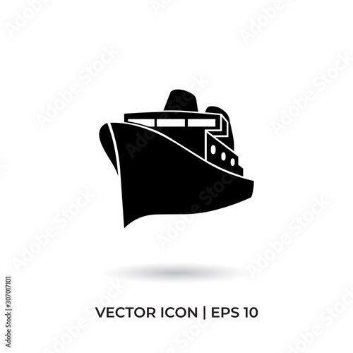 Ship vector icon in modern design style for web site and mobile app