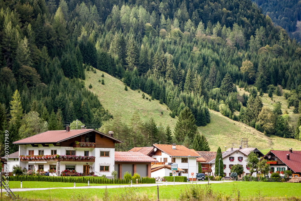 Alpine village of Martinau, Lechtal, Austria.