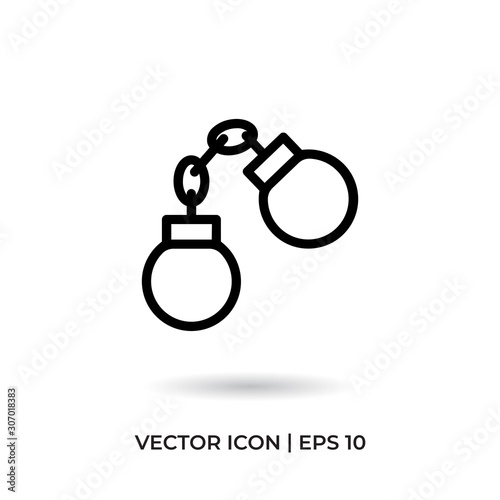 Handcuffs vector icon in modern design style for web site and mobile app
