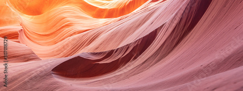Canyon Antelope abstract background. Famous slot Canyon near Pager, Arizona. Beautiful texture and colors.
