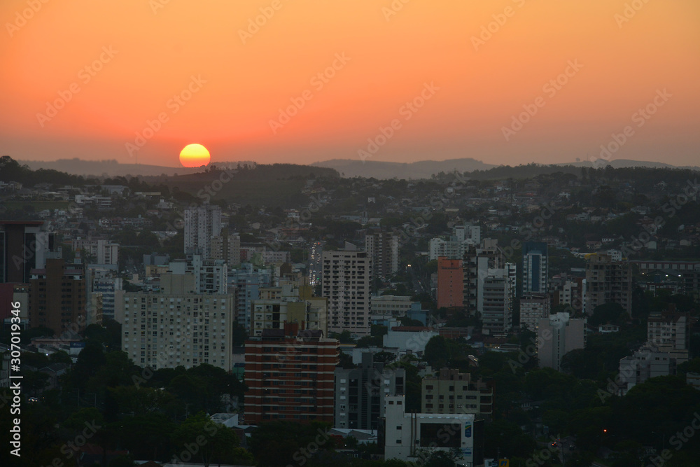 Fototapeta premium Novo Hamburgo, Rio Grande do Sul, Brazil: 21 .11 .2019: view of the city Novo Hamburgo from totel swan 