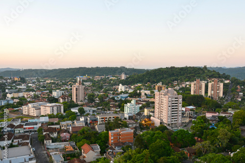 Novo Hamburgo, Rio Grande do Sul, Brazil: 21 .11 .2019: view of the city Novo Hamburgo from totel swan 