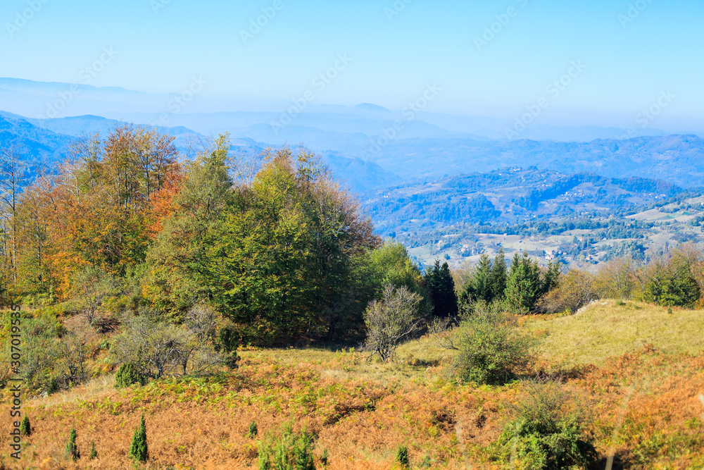 Beautiful countryside view of autumn landscape