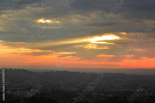 beautiful sunset over the city  Novo Hamburgo   Rio Grande do Sul  Brazil 