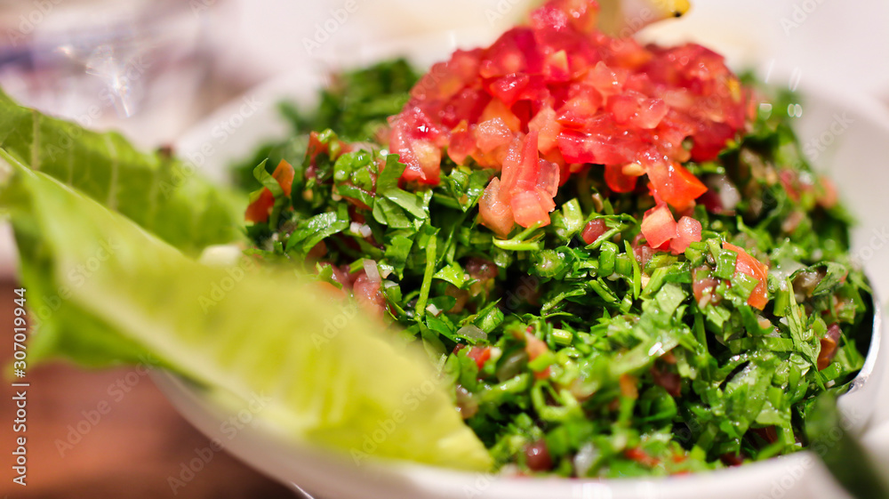 fresh bowl of tabbouleh the middle eastern parsley salad appetizer dish fresh bowl of tabbouleh the middle eastern parsley salad appetizer dish