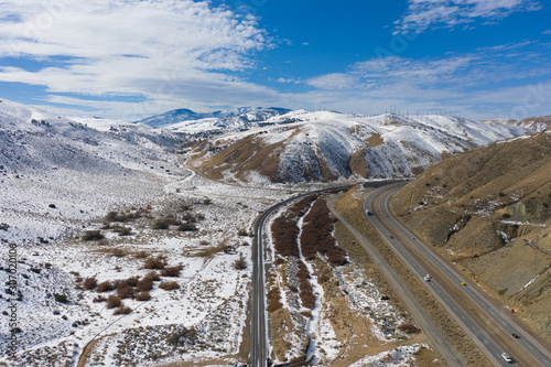 Aerial view of Tehachapi Mountains in Southern California photo