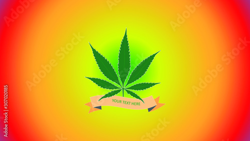 cannabis leaf on green background