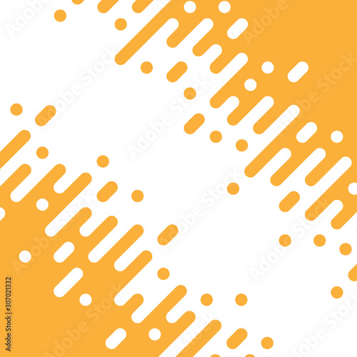 Abstract creative yellow rounded lines halftone transition