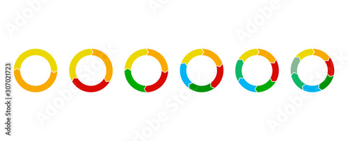 Set of Different arrow circles isolated on the white