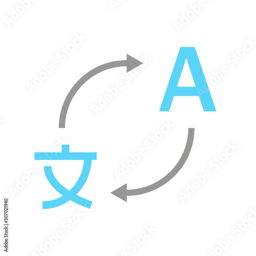 Translate icon. Simple illustration of translate vector icon isolated on white background