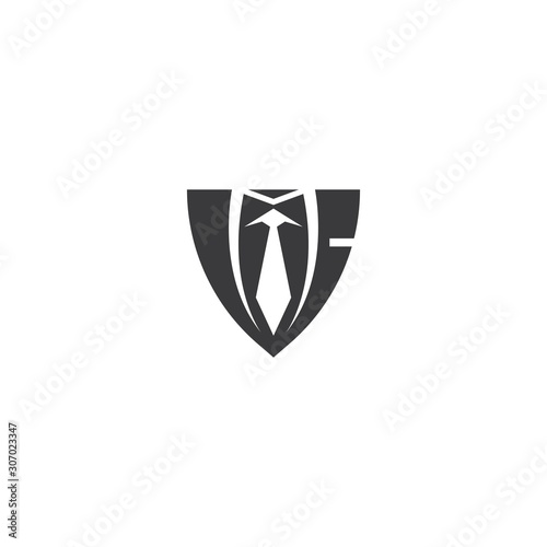 Tie tuxedo logo illustration
