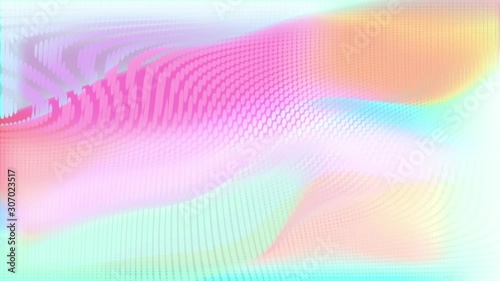 Abstract blurred transparency dot mosaic movie, glowing gradient magical waves. Background for Youtube, opener, Christmas theme, holiday, party, clubs, event, music clips, advertising footage.