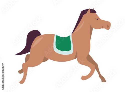 cute carousel horse isolated icon