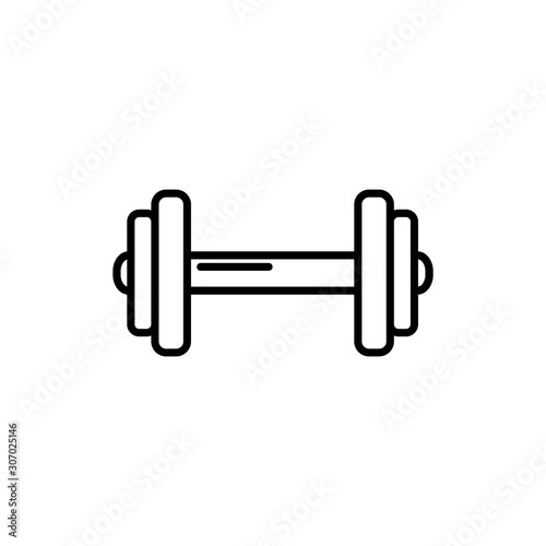 dumbbell equipment gym line style icon vector illustration design