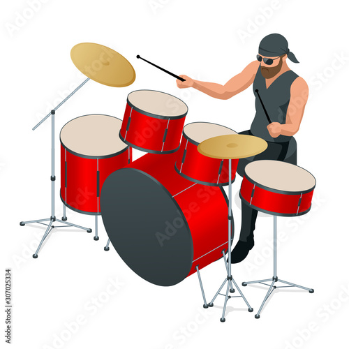 Canvas-taulu Drummer behind the drum set