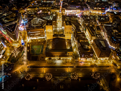 Oslo city hall in winter time, Norway photo