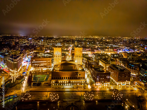 Photography Oslo city hall in winter time, Norway