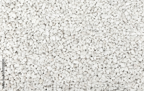 Seamless plain white gravel texture background from above. photo