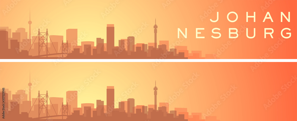Naklejka premium Johannesburg Piękny Baner Skyline Scenery