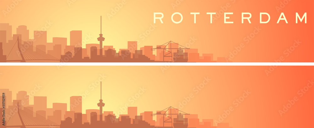 Rotterdam Beautiful Skyline Scenery Banner