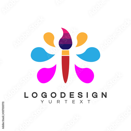 fine art logo vector design full color