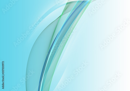 Abstract background waves. White, green and blue abstract background.