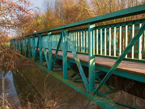 Fußgängerbrücke über den Kalbach in Frankfurt Bonames photo