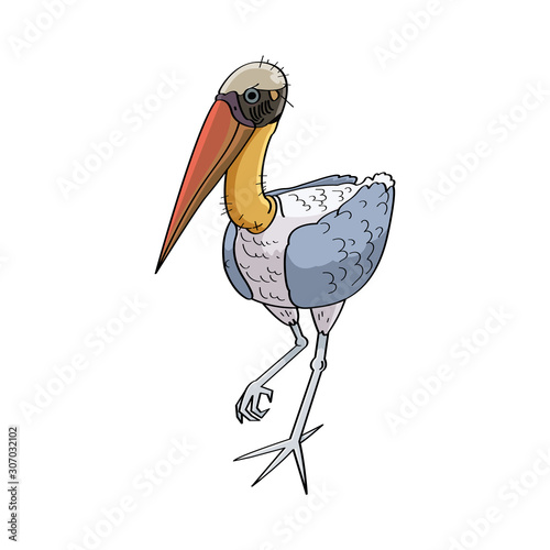 the vector illustration of stork.