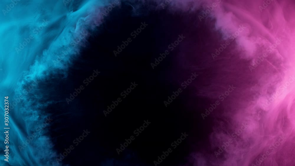 Slow motion of coloured smoke effect with revealing circle. Filmed on high speed cinema camera.