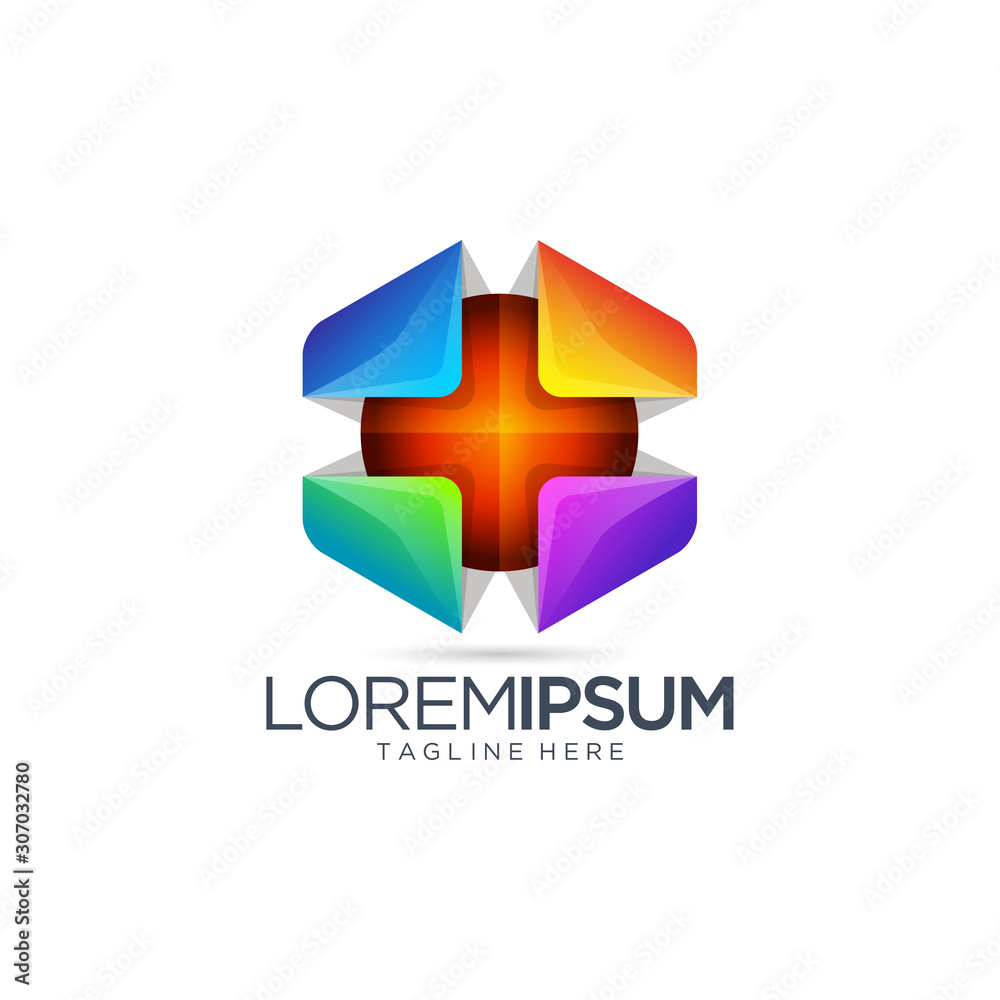 Abstract Cross Logo Vector Template Abstract Cross Logo Vector Template