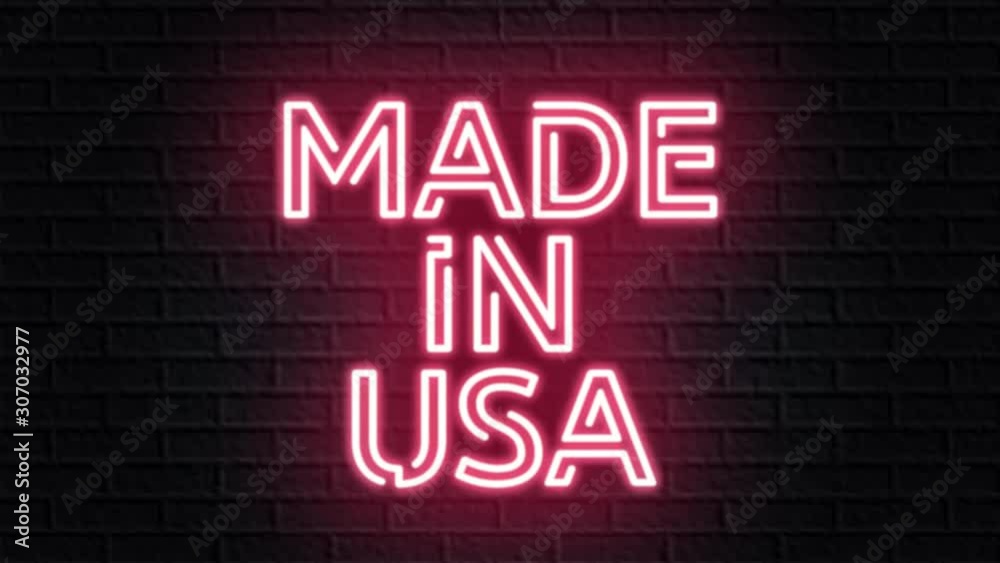 red neon video animation made in usa red neon video animation made in usa