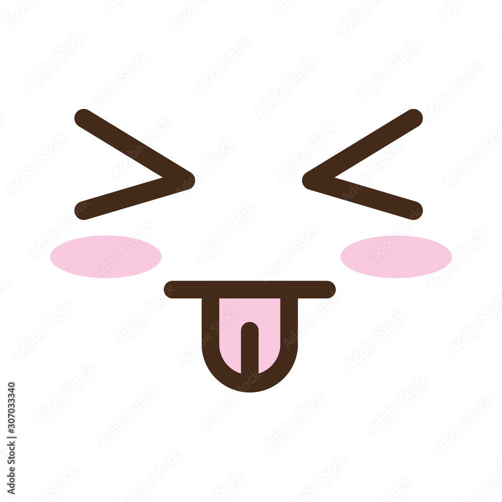 crazy face with tongue out kawaii comic character crazy face with tongue out kawaii comic character