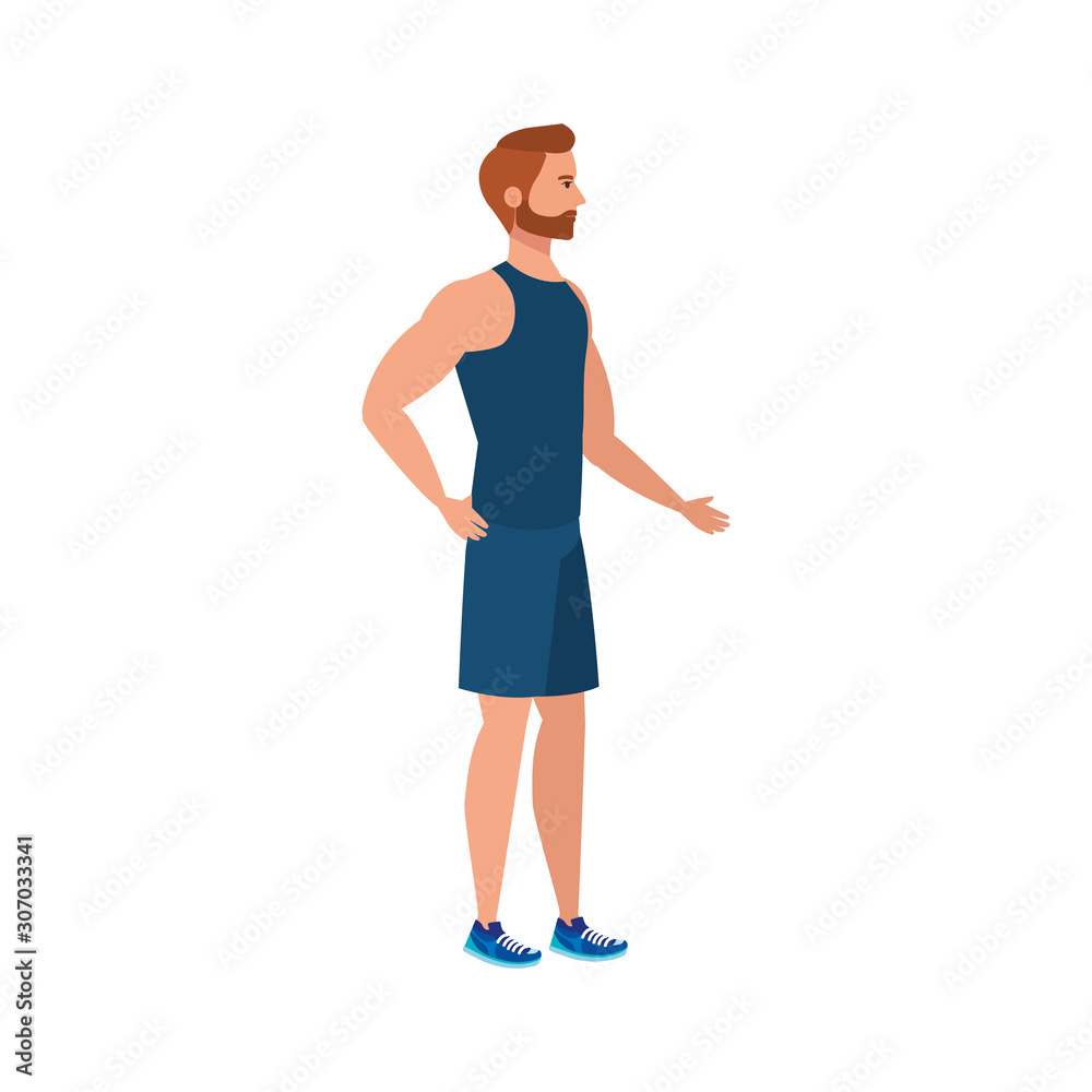 Fototapeta premium young man athlete avatar character vector illustration design