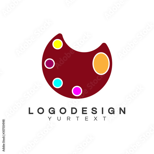 fine art logo vector design full color