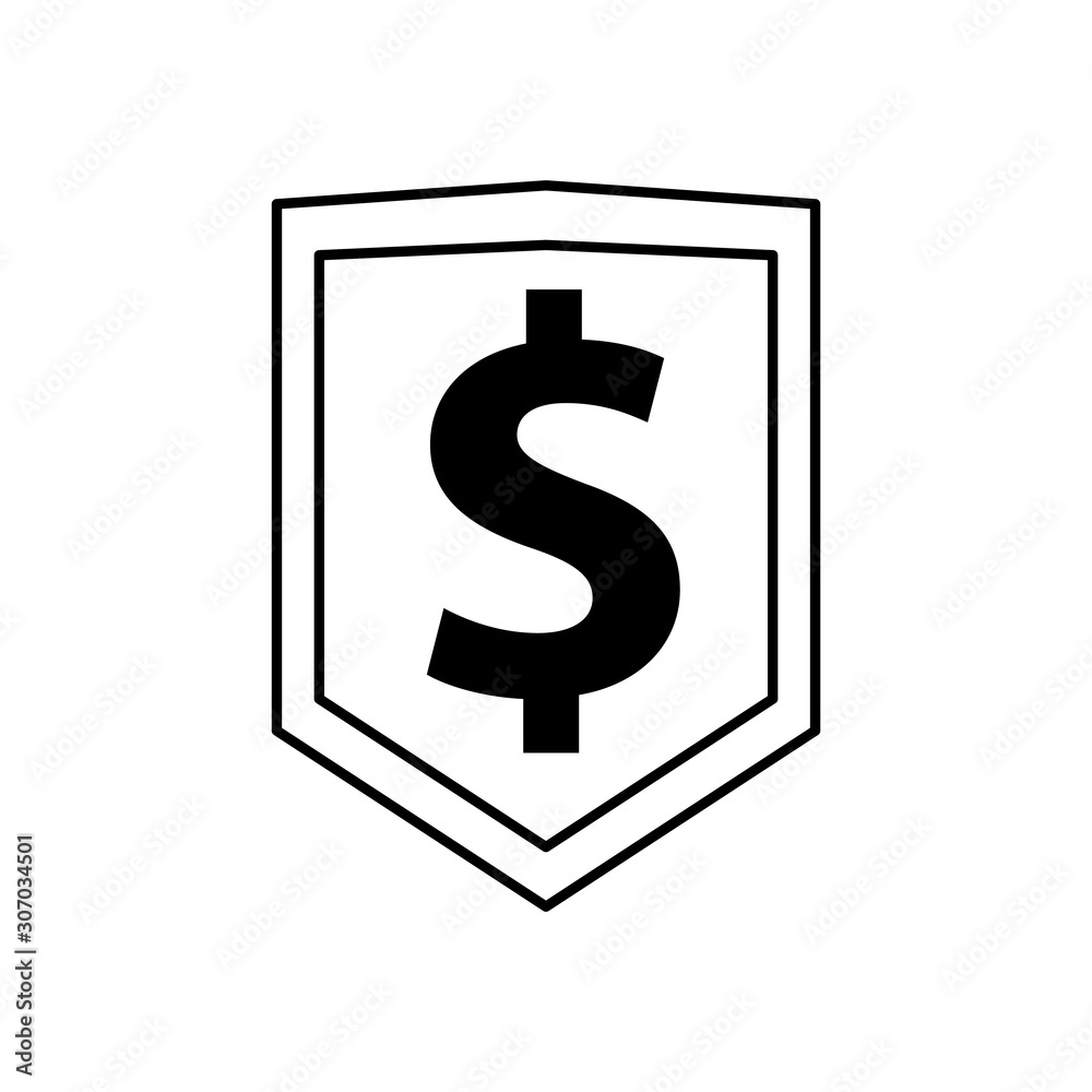 shield with dollar symbol icon shield with dollar symbol icon