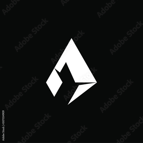 Initial letter A logo template with arrow symbol in flat design illustration