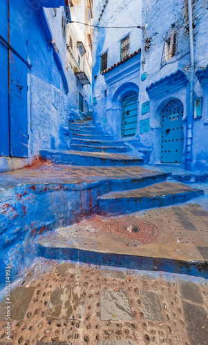 Streets of Chefchaouen the Blue city of Morocco © Helen Filatova