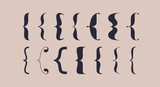 Bracket, braces, parentheses. Typography set of curly brackets