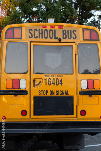 school bus emergency exit full back door