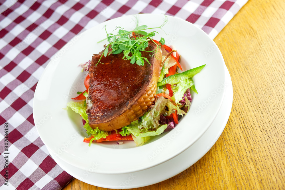 Main course in a restaurant