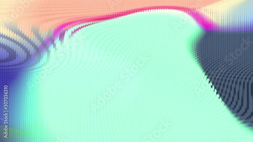 Abstract blurred transparency dot mosaic movie, glowing gradient magical waves. Background for Youtube, opener, Christmas theme, holiday, party, clubs, event, music clips, advertising footage.