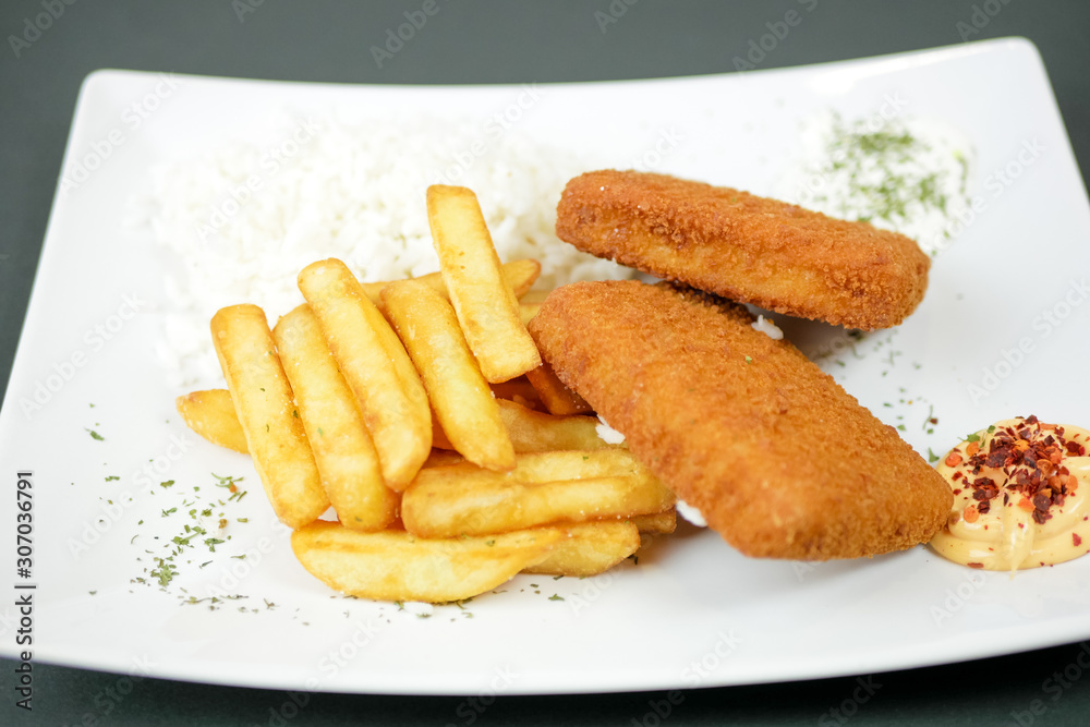 Main course in a restaurant Main course in a restaurant