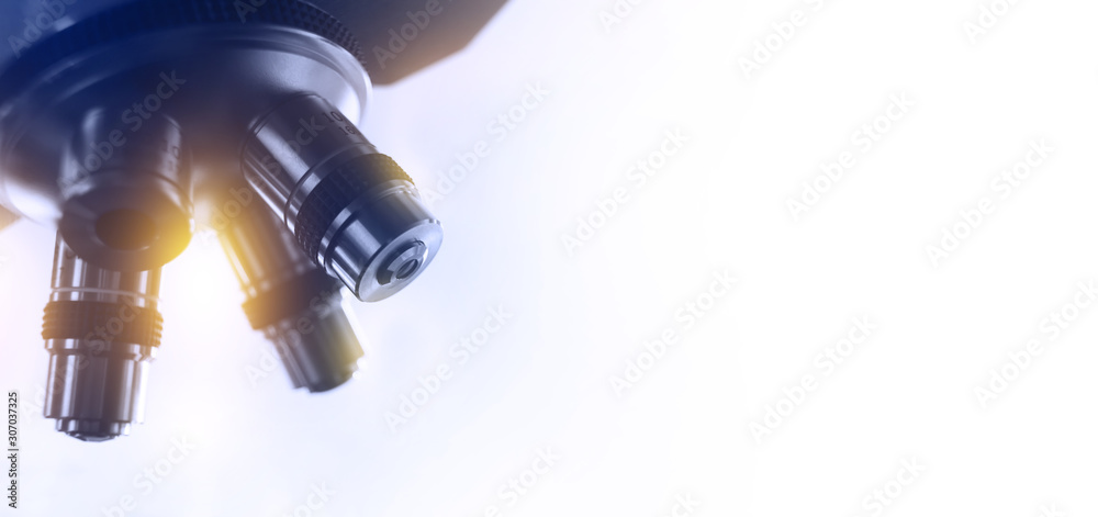 Optical microscope - science and laboratory equipment. Microscope is used for conducting planned, research experiments, educational demonstrations in medical and clinical laboratories.