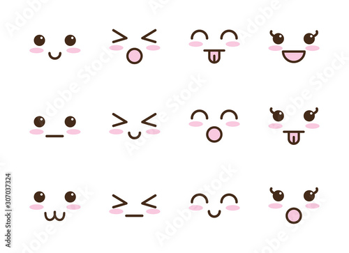 bundle of faces kawaii characters photo
