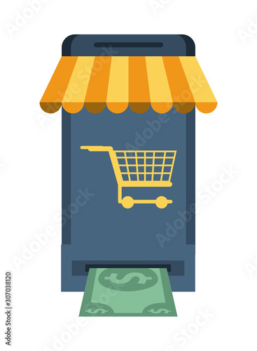 smartphone device with shopping cart